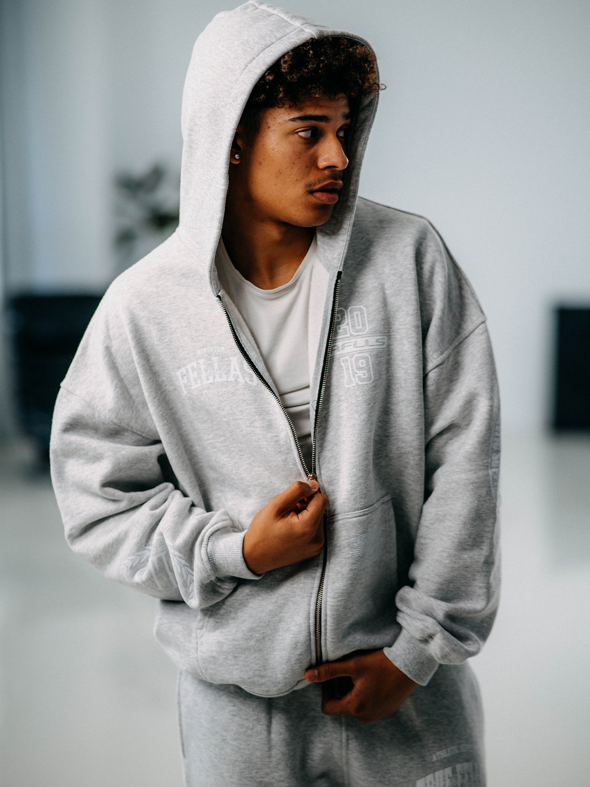 MILLENNIUM ZIP HOODIE GREY MELANGE