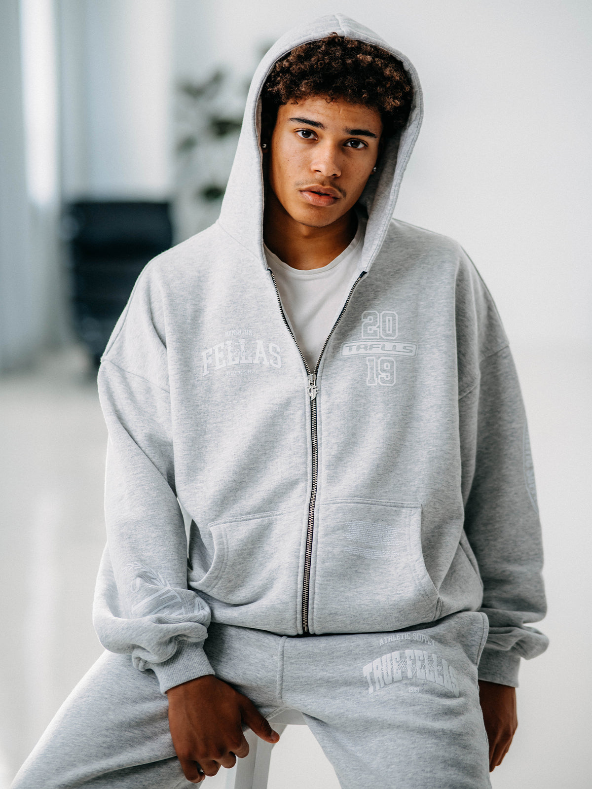 MILLENNIUM ZIP HOODIE GREY MELANGE